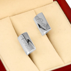 Серебряные запонки с гравировкой